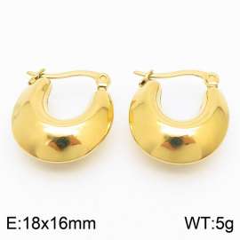 Women Gold-Plated Stainless Steel Plump U Shape Earrings