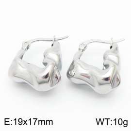 Chunky Stainless Steel Silver Hoop Earrings