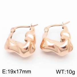 Chunky Stainless Steel Rose Gold Hoop Earrings