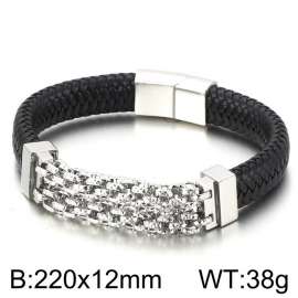 Stainless Steel Leather Bracelet