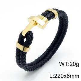 Stainless Steel Leather Bracelet