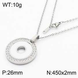 Stainless Steel Stone & Crystal Pendant