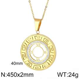 Stainless Steel Stone & Crystal Pendant