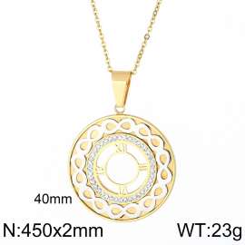 Stainless Steel Stone & Crystal Pendant