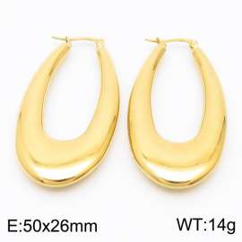 Women Gold-Plated Stainless Steel Water Drop Shape Earrings