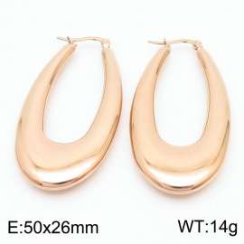 Women Rose-Gold Stainless Steel Water Drop Shape Earrings