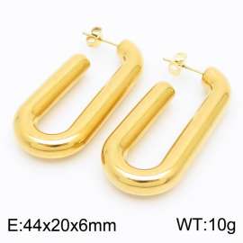 Women Gold-Plated  Stainless Steel Long Hook Shape Earrings