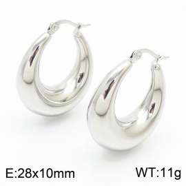 Women Stainless Steel Crescent Shape Earrings