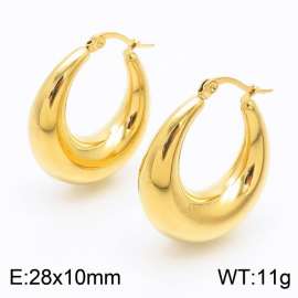 Women Gold-Plated Stainless Steel Crescent Shape Earrings