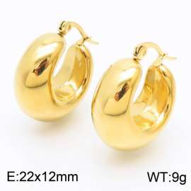 Women Gold-Plated Stainless Steel Half Circle Shape Earrings