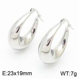 Women Stainless Steel Long Crescent Shape Earrings