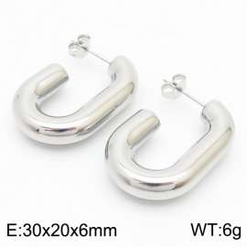 Women Stainless Steel Hook Shape Earrings