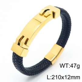 Personality titanium steel ornaments fashion casual unisex leather rope bracelet