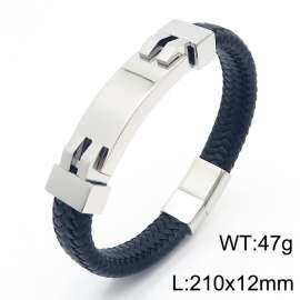 Personality titanium steel ornaments fashion casual unisex leather rope bracelet