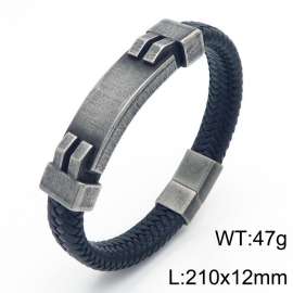 Personality titanium steel ornaments fashion casual unisex leather rope bracelet