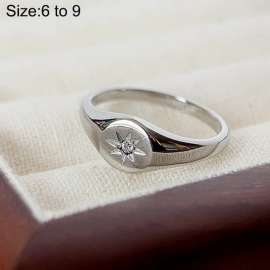 Stainless steel eight pointed star ring
