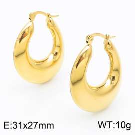 Women Gold-Plated Stainless Steel Thin U Shape Earrings