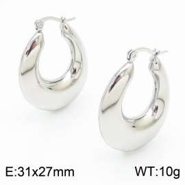 Women Stainless Steel Thin U Shape Earrings