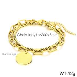 Double layer splicing chain circular titanium steel bracelet