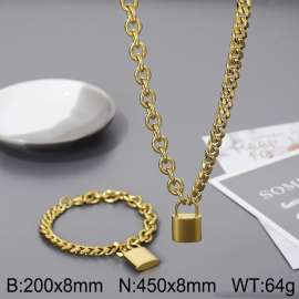 Stainless steel splicing chain lock head pendant set