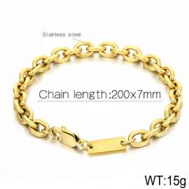 Stainless steel edged O-shaped chain bracelet