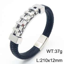 Personality titanium steel ornaments fashion casual unisex leather rope bracelet