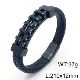 Personality titanium steel ornaments fashion casual unisex leather rope bracelet