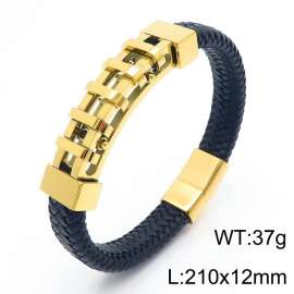 Personality titanium steel ornaments fashion casual unisex leather rope bracelet