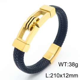 Personality titanium steel ornaments fashion casual unisex leather rope bracelet