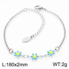Wholesale Bohemian Style Stainless Steel Flower Daisy Shape Bracelet For Women