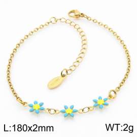 Fashion Ins Style 18k Gold Plated Stainless Steel Flower Shape Bracelet For Women