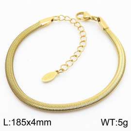 185x4mm Fashion 18k Gold Plated Snake Chain Jewelry Herringbone Stainless Steel Bracelets