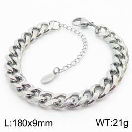 180x9mm Punk Cuban Link Chain Jewelry Gift High Quality Stainless Steel Bracelets