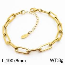Factory Stainless Steel Bracelets Jewelry 18K Gold Plating Paperclip Chain Bracelet
