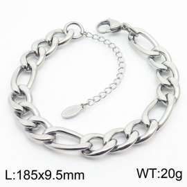 Wholesale HipHop 180x9.5mm Chunky Figaro Chain Stainless Steel Bracelets Men's Gift Punk Jewelry