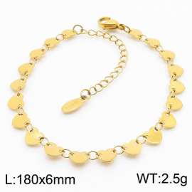 Fashion 18K Gold Plated Love Heart Bracelets Stainless Steel Bracelets Gift For Couples