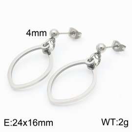 Geometric Earrings Stainless Steel Hollow Leaf Long Drop Earrings Fine Jewelry