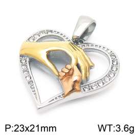 Stainless steel handle heart-shaped pendant