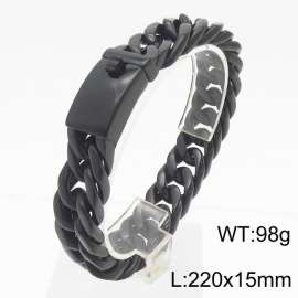 European and American fashion four sided ground titanium steel men's bracelet