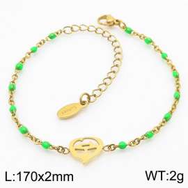 Halloween Pumpkin Vacuum Plating 18k Fluorescent green Bohemian Women's Stainless Steel Bracelet