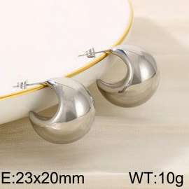 Half-circle Widened Thickened Earrings Stainless Steel Chunky Hoop Open Earrings