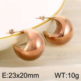 Half round widened and thickened earrings, stainless steel open earrings