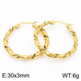 Rose Gold Color Stainless Steel Twist Earring For Women