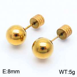 8mm spherical stainless steel simple and fashionable charm women's gold earrings