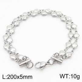 Love splicing double layer stainless steel color bracelet