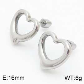 Women Stainless Steel Hollow Zany Love Heart Earrings with Love Heart Post