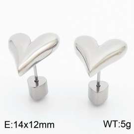 Women Stainless Steel Pointy Love Heart Earrings with Love Heart Post