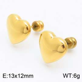 European and American fashion stainless steel heart-shaped charm women's gold earrings