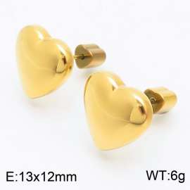 European and American fashion stainless steel heart-shaped charm women's gold earrings