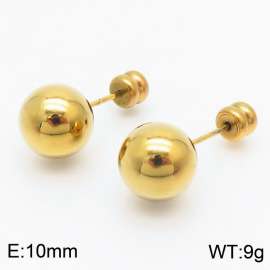 10mm spherical stainless steel simple and fashionable charm women's gold earrings